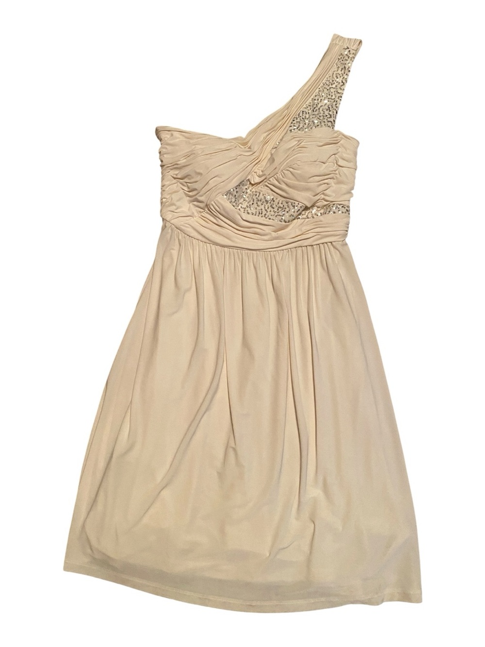 Max and Cleo One Shoulder Elegant Dress, Eggshell Color with Sequin, Size 6 - Picture 11 of 11